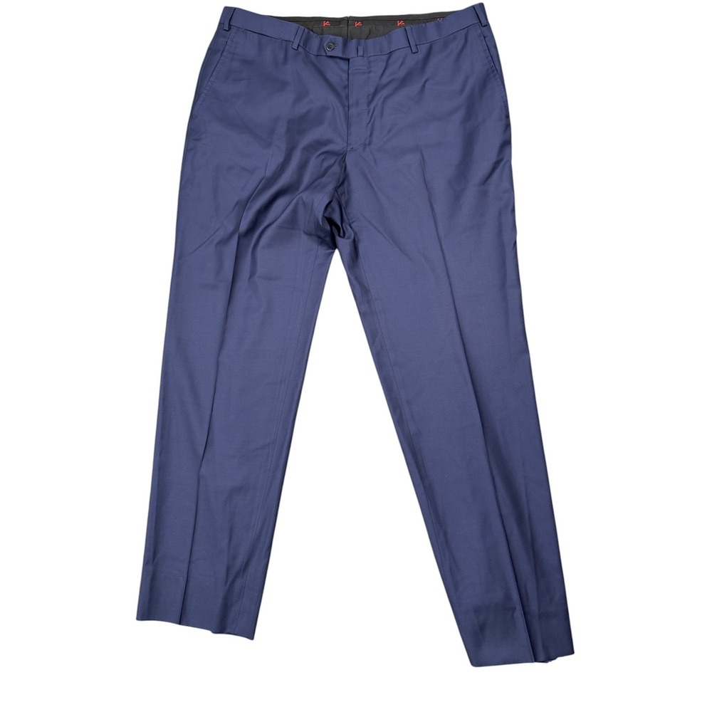 Isaia Dress Pants Men EU 58 40X32 Blue Modal Cotton Blend 160s Aquaspider Italy